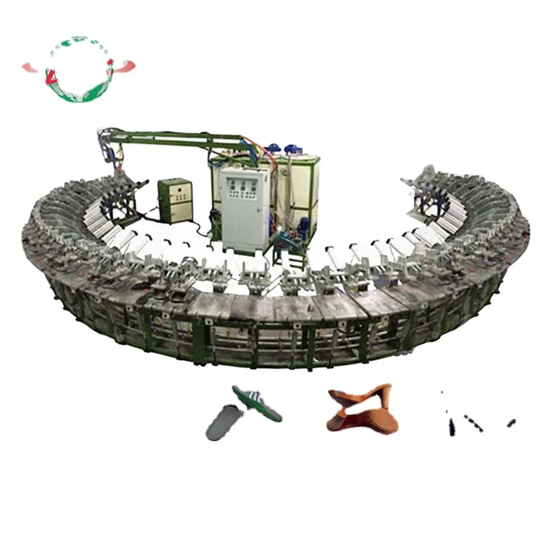 60 Stations Polyurethane Sole Injection Machine Desma Type Shoe  Manufacturing Machine Pu Sandal Making Machine