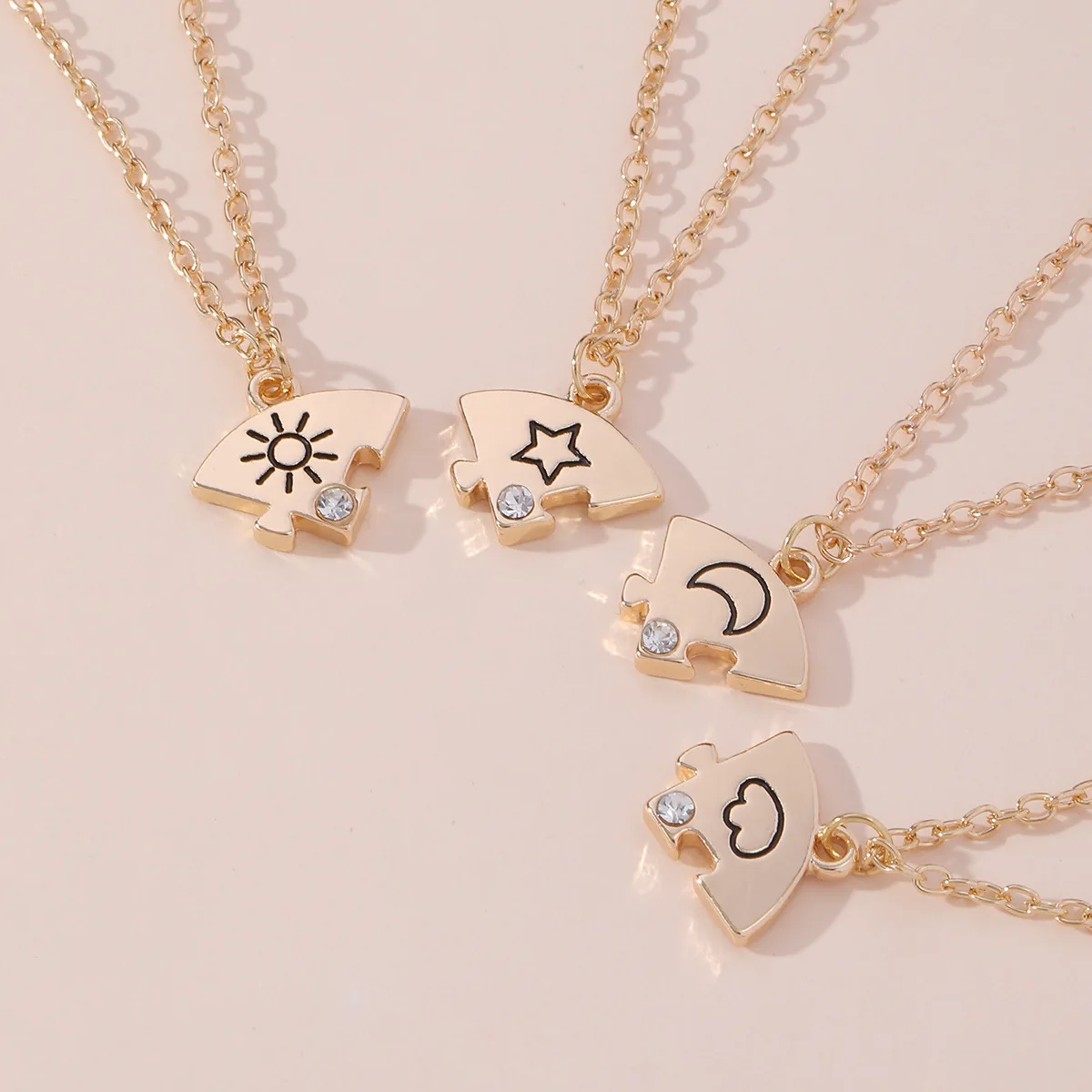 Trendy Sun Moon Star Cloud Charm Necklace for Best Friend