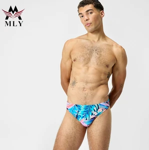 OEM Custom Eco-Friendly Breathable Printed Beach Shorts for Men Swimwear Summer Triangle Man Swimsuit