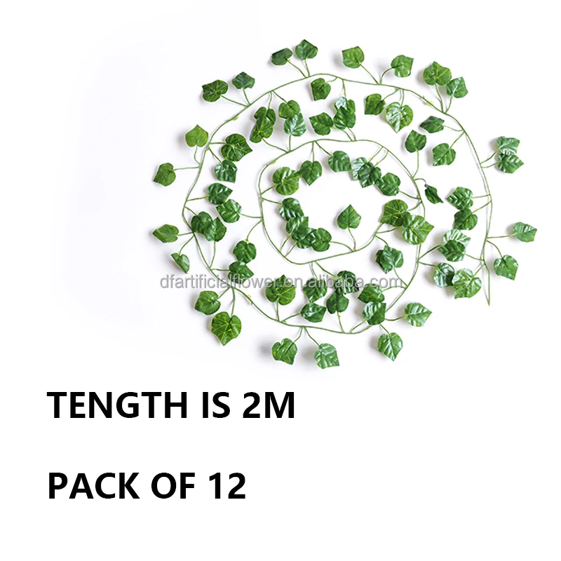 D30 Artificial Vine Grape Leaf Climbing tiger Rattan Ivy Leaf Green Dill Plant  Green Leaf Ceiling Decorative Green Plant