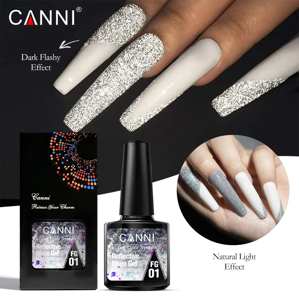 Canni 7.3ml Neon Fluorescent Reflective Disco Gel Holographic Gel Laser