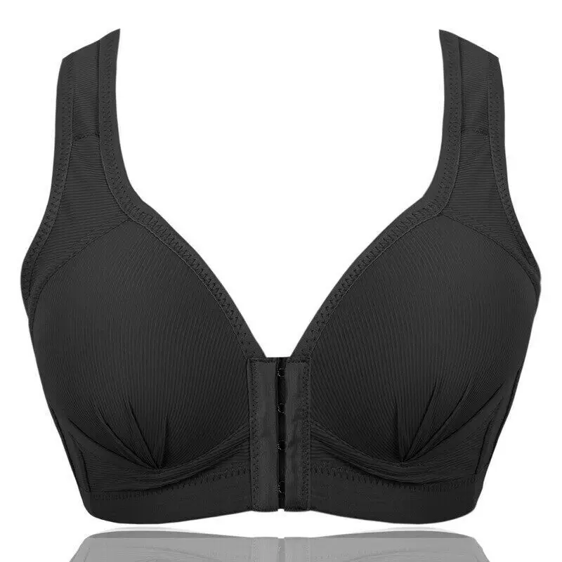 Glamorise Vrouwen Plus Size Front-Close T-Back Wonderwire Onderdraad #1246, Blauw, 105G