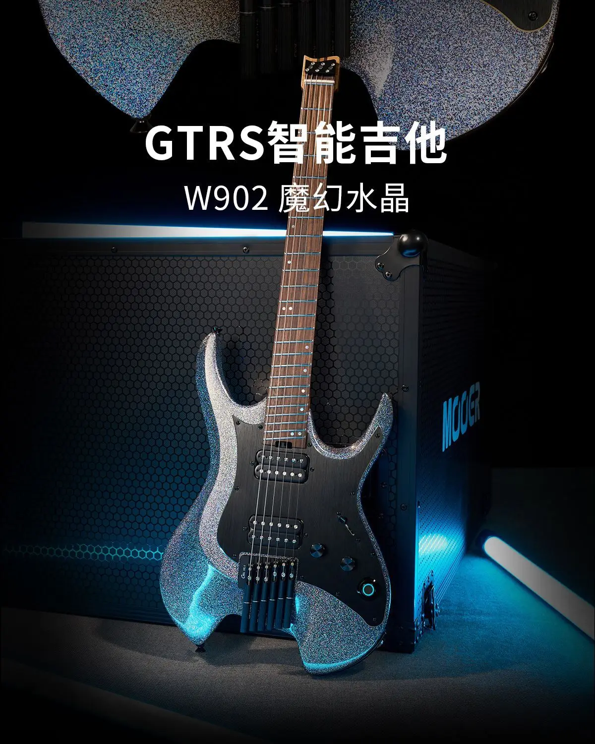 MOOER GTRS W902 Smart Headless Electric Guitar - Portable