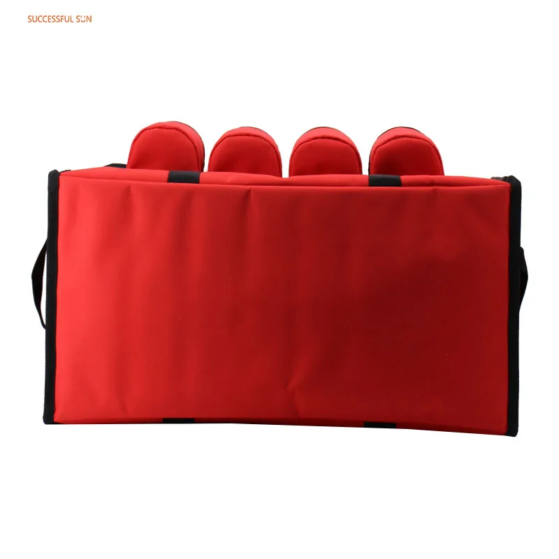 Wholesale Custom Reusable Take-out Insulated Pizza and Food Delivery Bag with 4 Cups Holders Cooler Tote Bag supplier