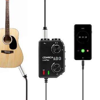 COMICA LINKFLEX AD3 Two-channels XLR/3.5mm/6.35mm Audio Preamp Mixer/Adapter/Interface for Camera and Smartphone detail image