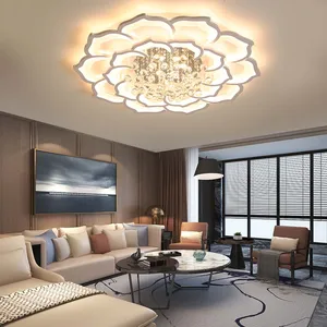 Zhongshan City Lighting Luxury LED Ceiling Light Creative Lotus Shaped Ceiling Light Suitable for Living Room