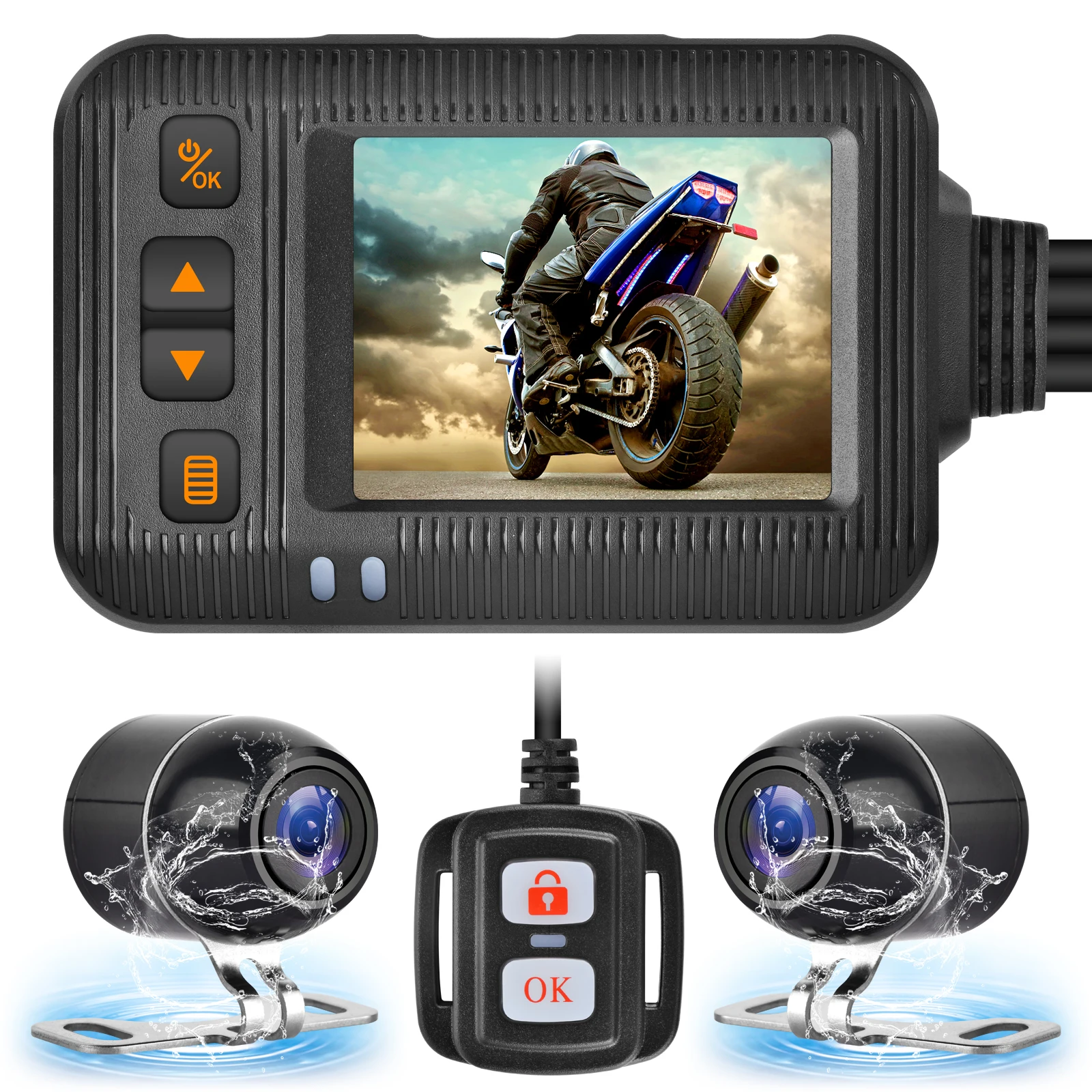 Full HD 1080P Smart Helmet Front and Rear Bicycle DVR Dash Camera Wide Angle 360 Camera Motorcycle
