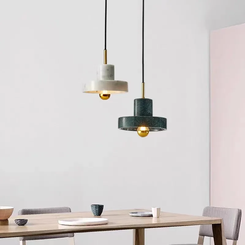Modern Chandelier Home Decor Lights Pendant Lamps LED E27 Marble Hanging Modern Black Chandelier Kitchen Island Pendant Lighting - Image 2