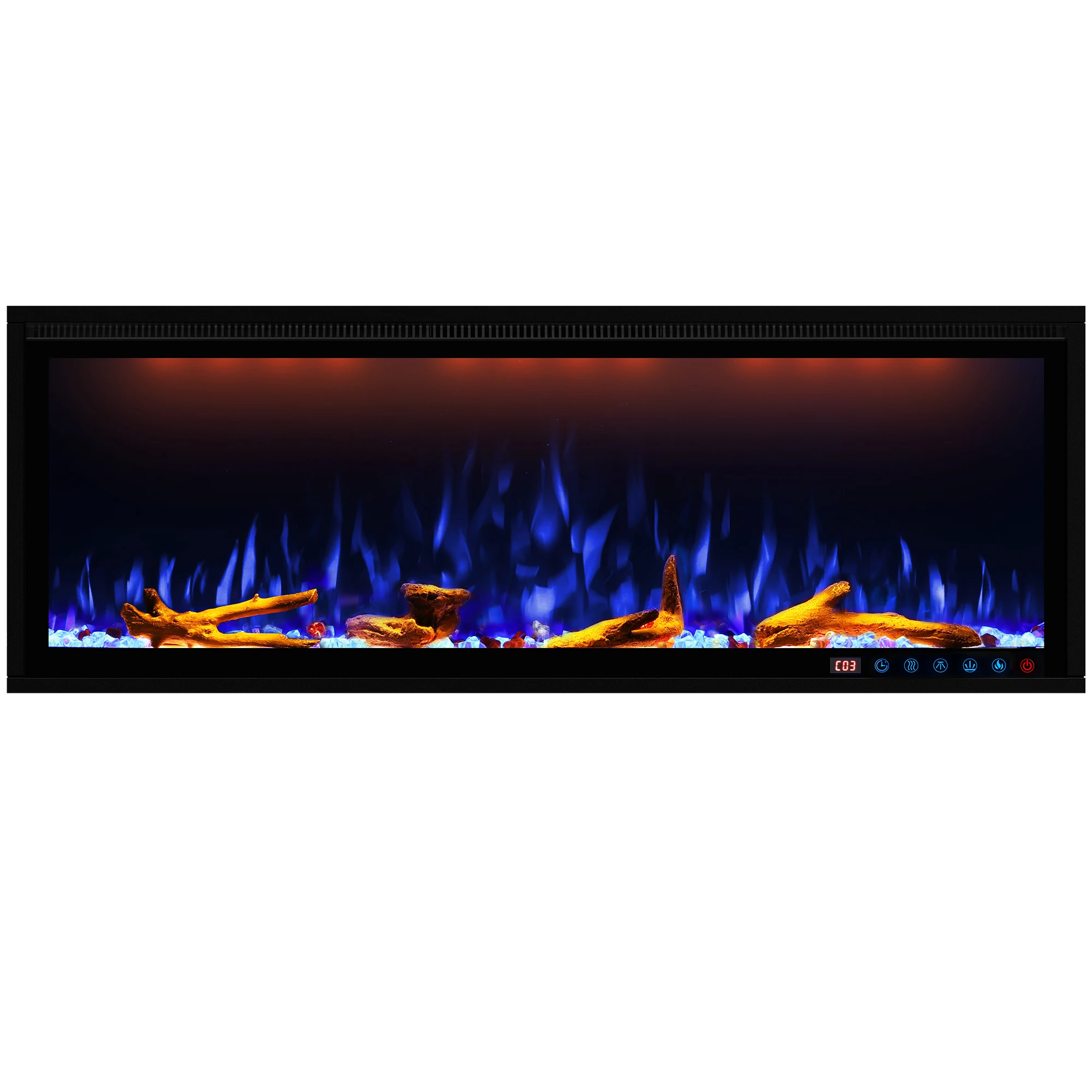 Luxstar 74 Inches Smart Electrical Fireplace Indoor with  LED Light Source Flame Technology with led Flames