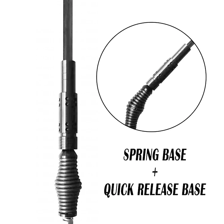 Heavy Duty Spring Quick Release Mount Safety Whip for Mine LED Reflective Flag Pole Light With Warning Flash Light