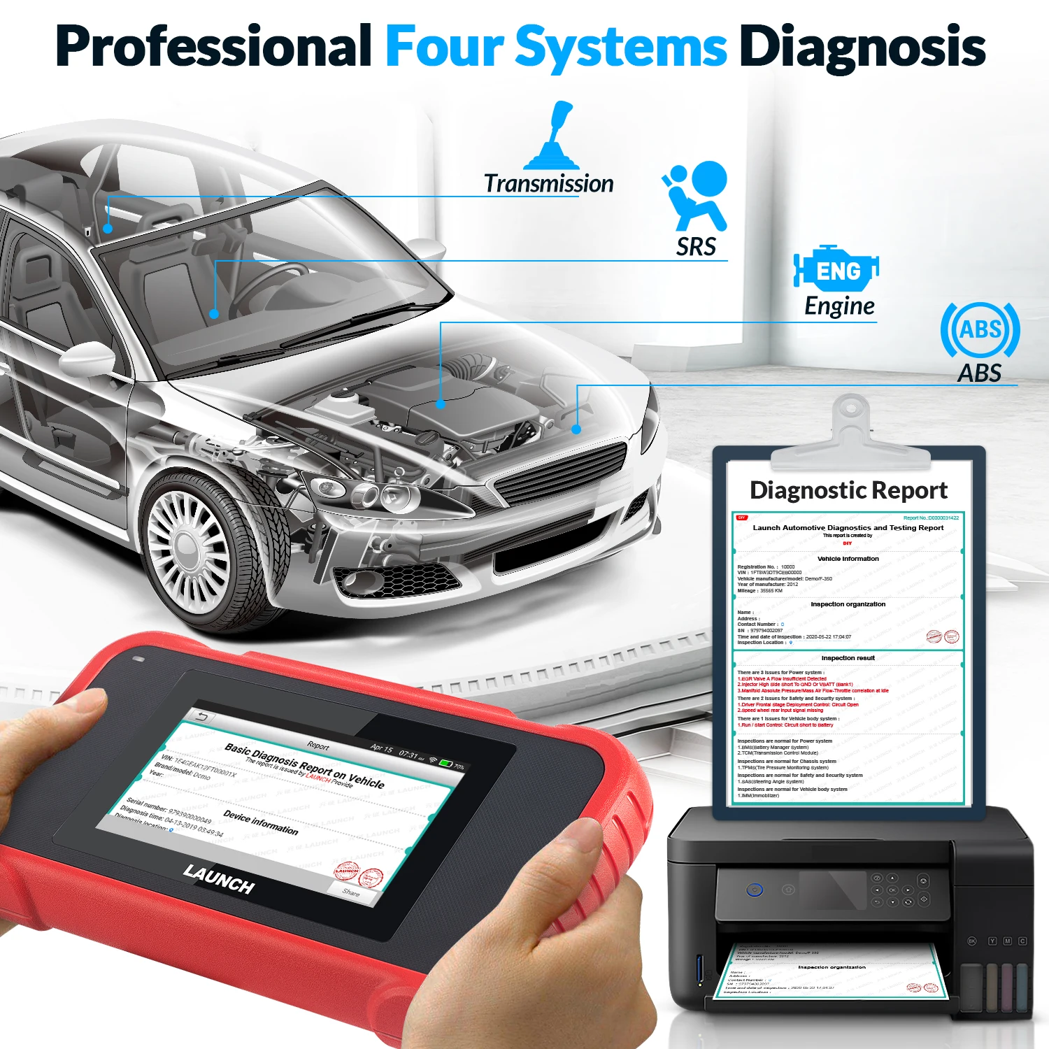 LAUNCH CRP123E OBD2 Scanner de voiture 4 systèmes Diagnostic automatique  ABS SRS