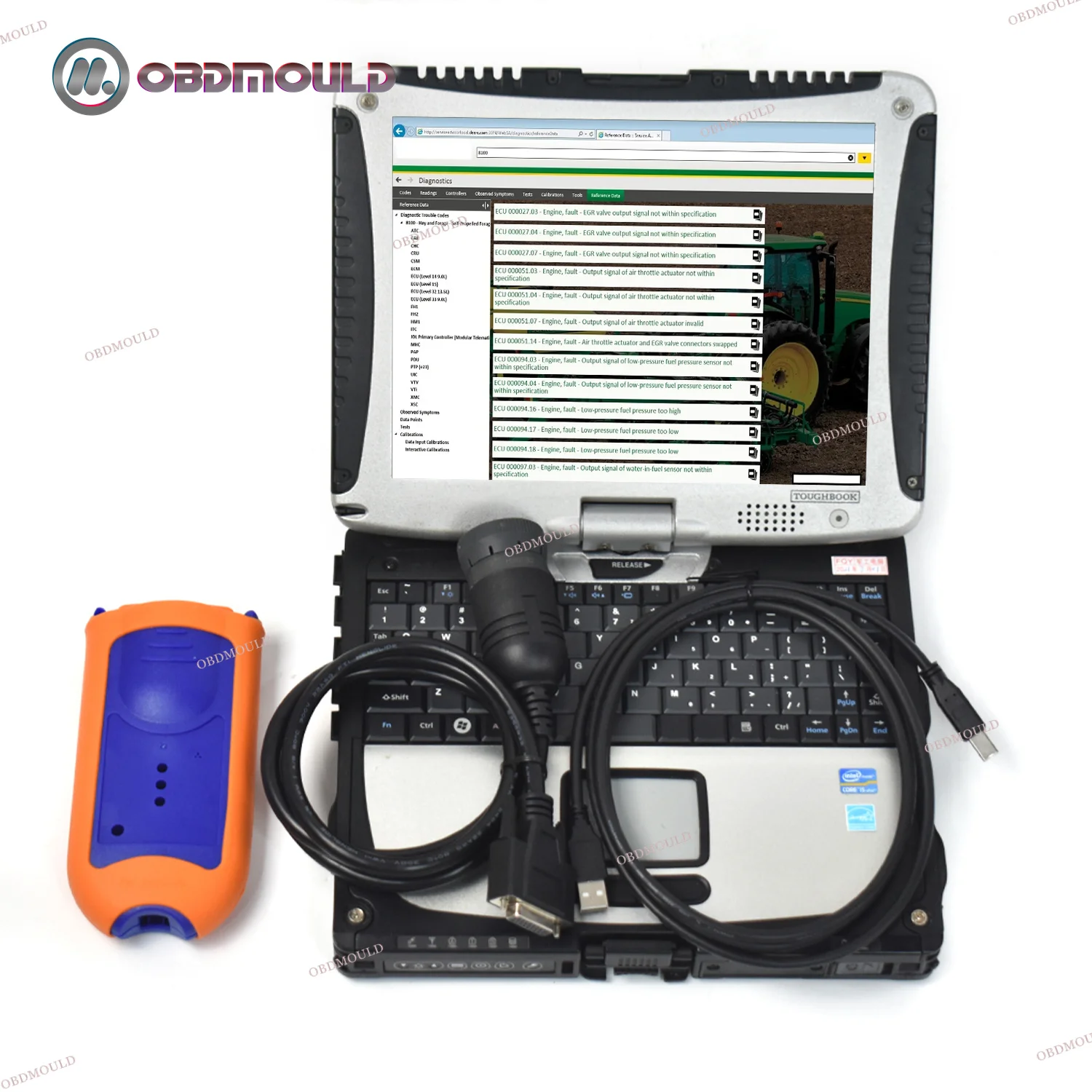 Electronic Data Link Diagnostic Tool for EDL V2 Construction Heavy Equipment Truck Diagnostic Scanner Tool With Cf19 Laptop