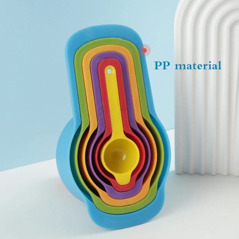 6 Pcs Measuring Cups and Spoons Set Classic Plastic Measuring Spoons for Dry and Liquid Ingredients