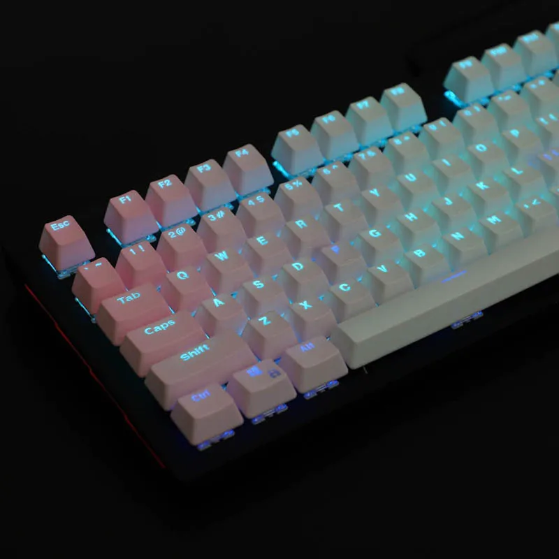 Blue Gradient Pink Rainbow 104 Keys OEM Height Backlit Double Shot PBT Keycaps for Mechanical Keyboard