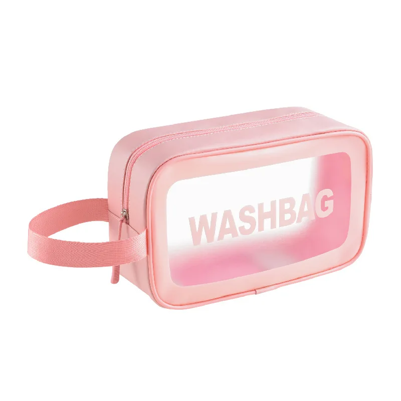 Custom Logo Pu Transparent Cosmetic Bag Large Capacity Wash Bag ...