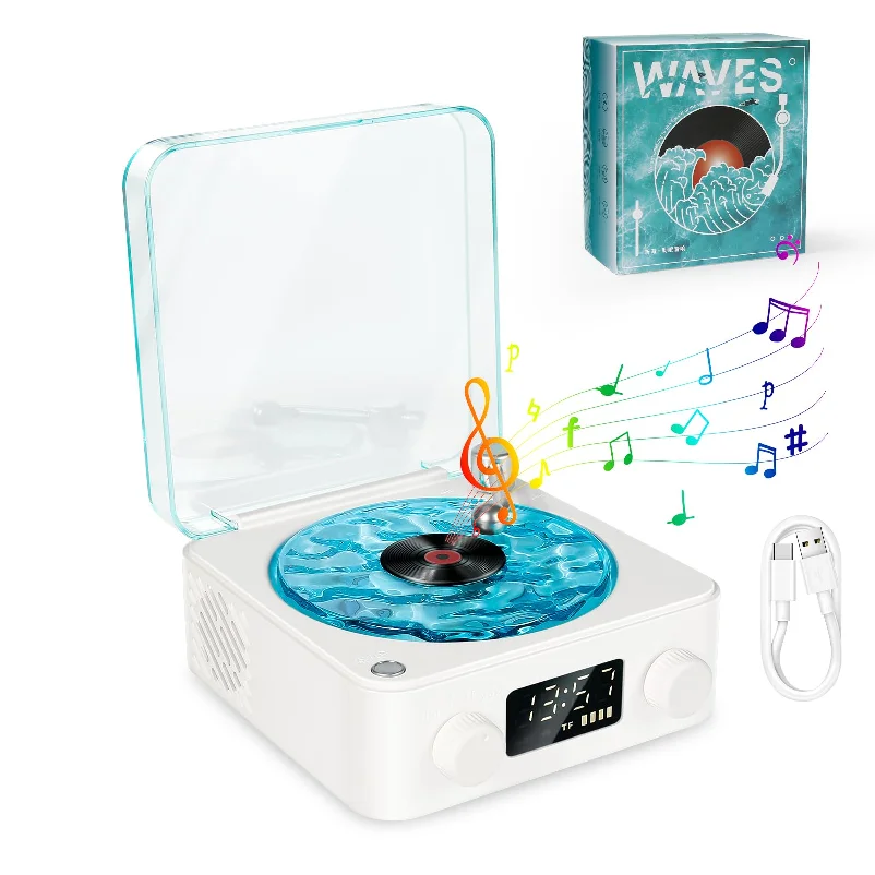 Tinghai Retro Audio Wireless Small Subwoofer Computer Vinyl Record Player Bluetooth Speaker