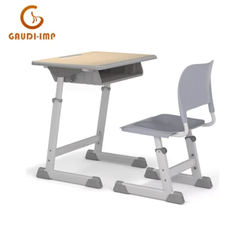 School furniture adjustable height school desk and chair set Student desk school table durable Class table single chair and desk