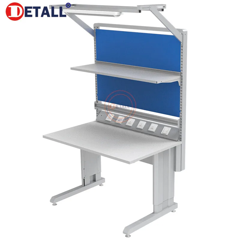 Industrial Inspecting Desk with Light Height Electric Adjustable Woodworking Bench ESDD Table