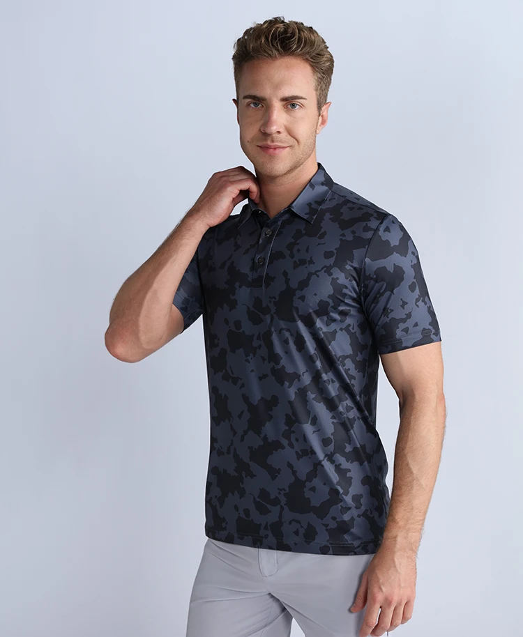 Design Pattern Print Classic Fit Four Way Stretch Moisture Wicking Upf 50+ Sun Protection Golf