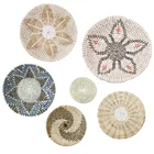 Decoration Hand-woven Wall Decoration Basket Household Round Rattan Wall Jewelry Wholesale