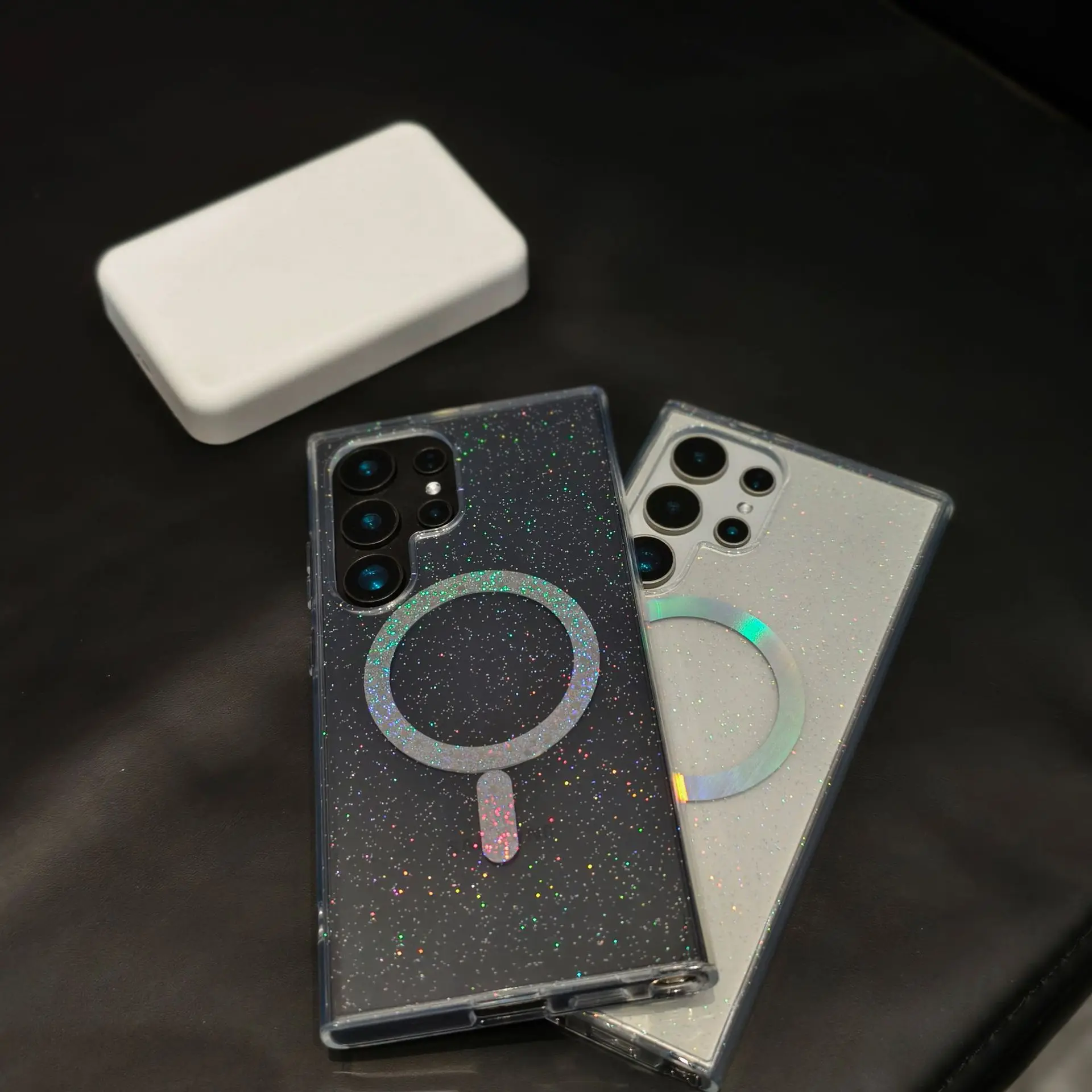 Wholesale Bling Laser IMD Magnetic Ring Case for Samsung Galaxy S26 Ultra S25 S24 Transparent Shockproof PC TPU Phone Cover