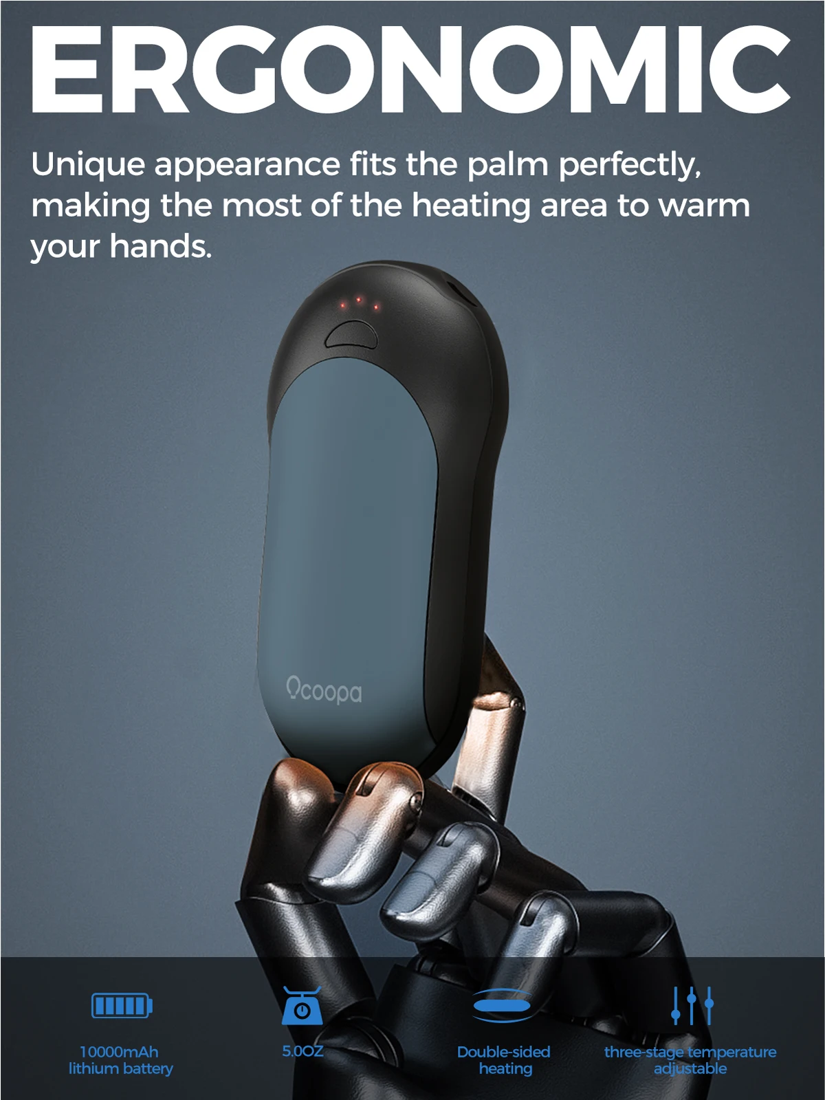 10000 мА/ч, грелка для рук многоразового использования Power Bank портативный Электрический нагреватель для игры в гольф, Подарочная коробка мобильного USB заряжаемая ручная грелка для женщин и мужчин