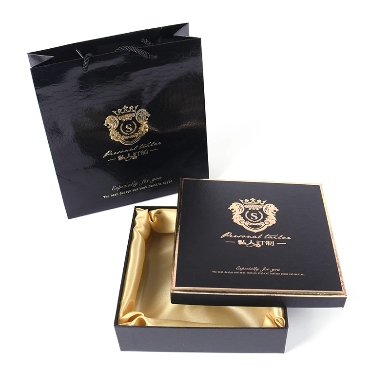 Small Black Cardboard Luxury Perfume Jewelry Cosmetic Gift Paper Box ...