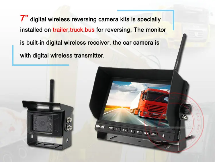 WiFi Car Security Car Camera System Wireless 7 Inch Monitor Camera