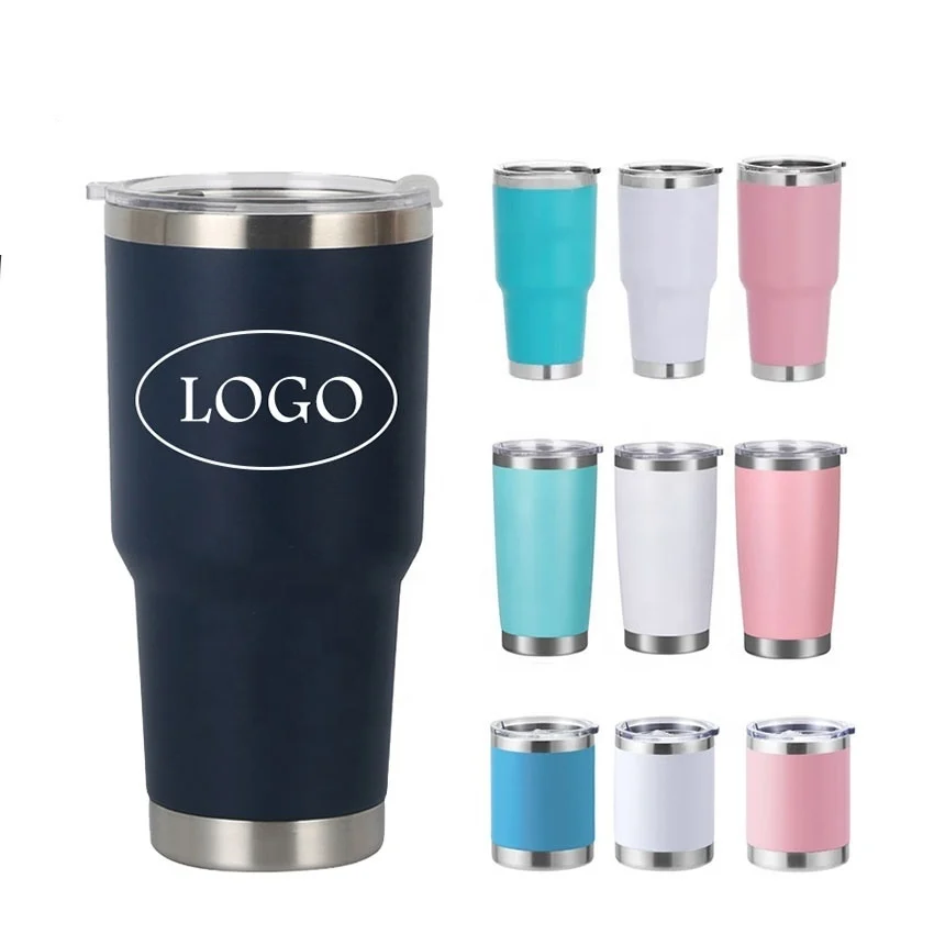 Stainless Steel 30oz Sustainable Portable Travel Tumbler Powder Coated Double Walled Vacuum Insulated Lid 6-12 Hours Thermal with Custom Logo