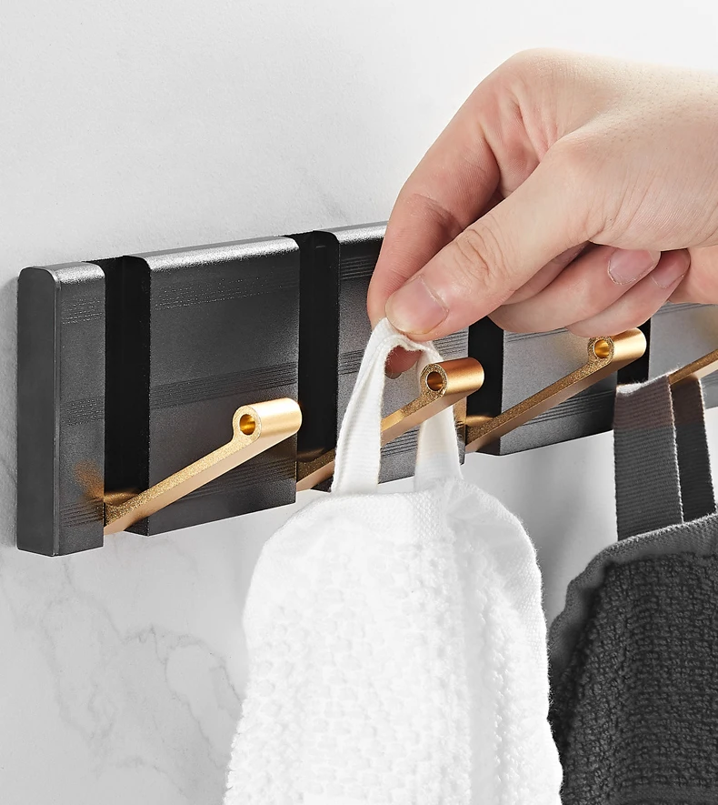 家用黑色北欧装饰壁挂式金属客厅衣柜衣服隐藏墙钩 - buy black