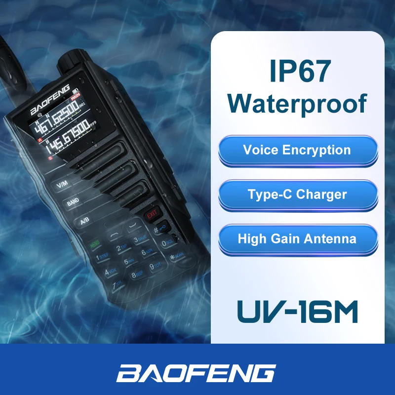 BAOFENG UV-16M PLUS PRO UV-5R PLUS UV-K5 3rd Gen 10 Watt Dual Band Two-Way Radio 108-136MHz 350-390MHz 2024 NEW Walkie Talkie