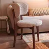 Teddy velvet milk white dining chair