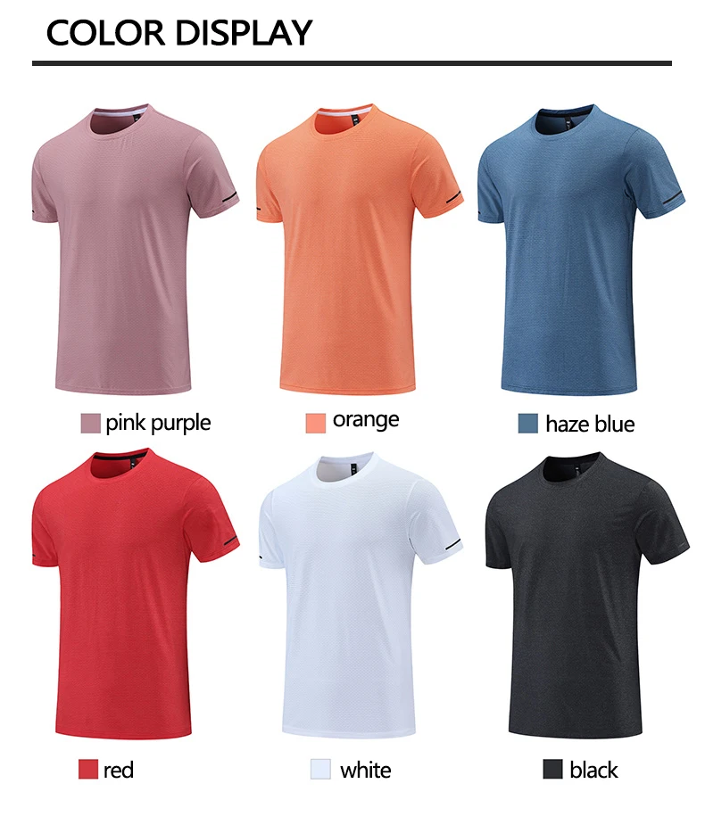 Men Mesh Shirt Moisture Wicking Athletic Shirts Sport Fitness Clothes ...