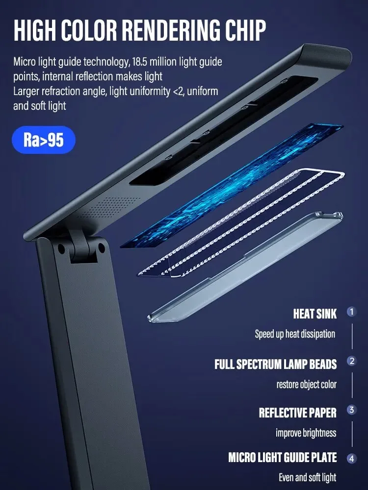 product led folding desk lamp usb charging touch control dimmable desktop eye protection reading study office bedroom bedside lamp-40