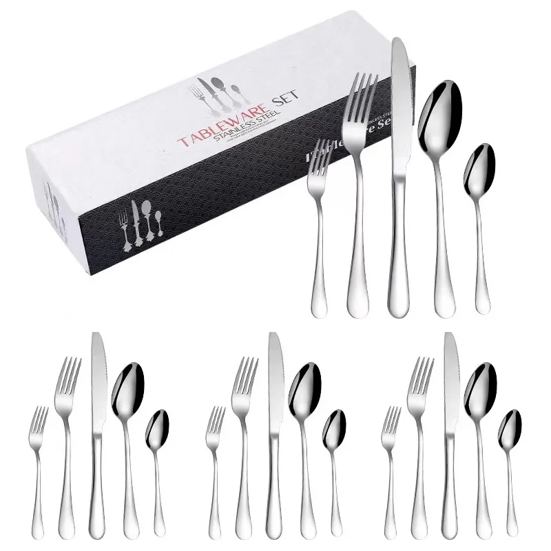 Multicolored Stainless Steel Silverware Restaurant Cutlery Set Knife