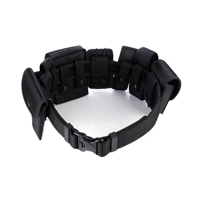 Camping Lightweight Practical Multifunctional Tactical Hunting Belt Security Duty Belt With Holster Flashlight Pouch Sets