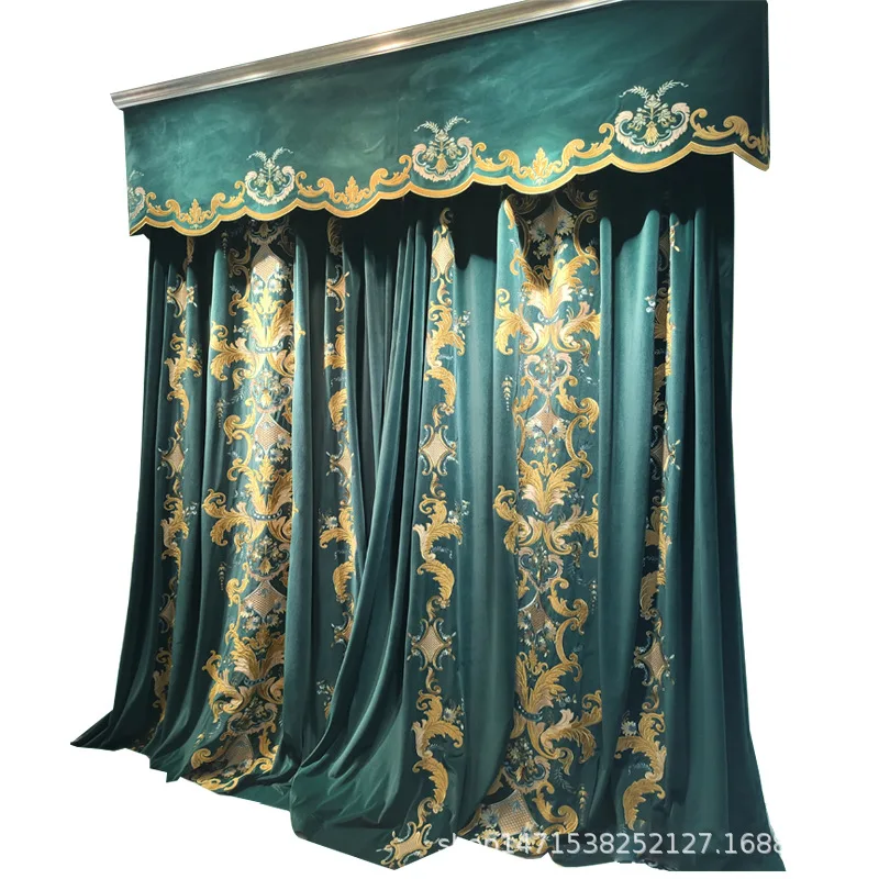 HD European Living Room Ready Made Curtain Luxury Bedroom Velvet Blackout Curtain Fabric