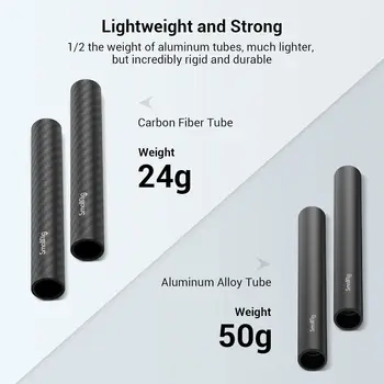For SmallRig 15mm Carbon Fiber Rod 4 Inches Long Pack of 2-1871 Non-Threaded Support System for Camera Accessories detail image