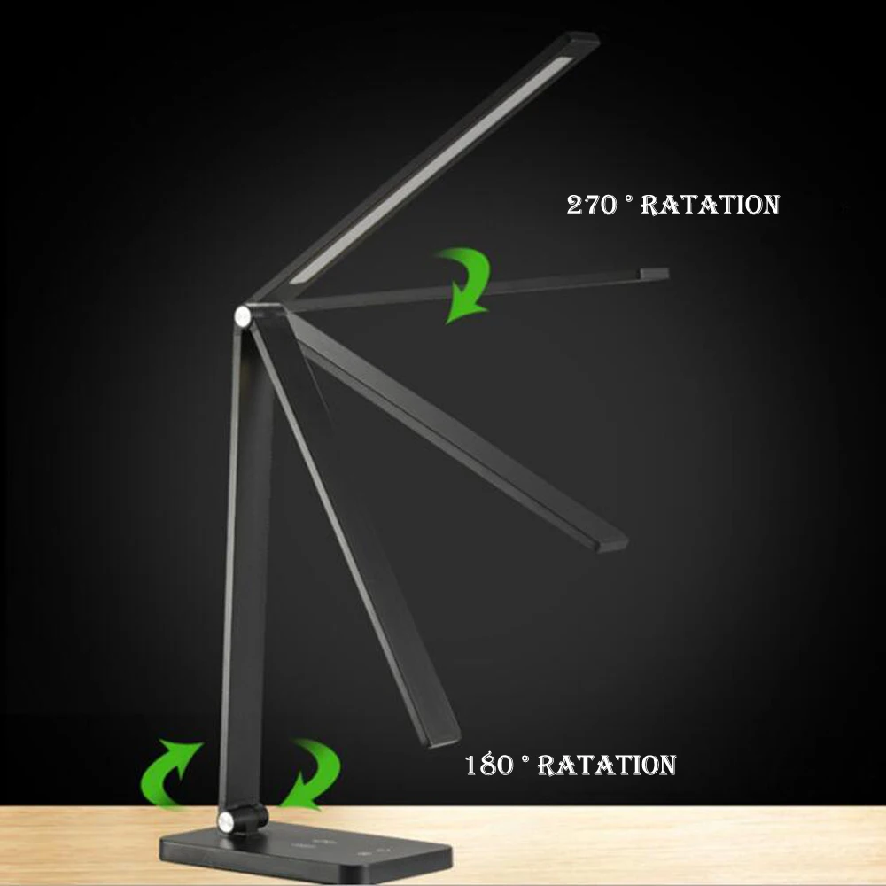 LED Table Lamp Eye-Caring Desk Lamps Natural Light Protects Eyes 5 Modes 5 Brightness Levels Touch Control Adjustable