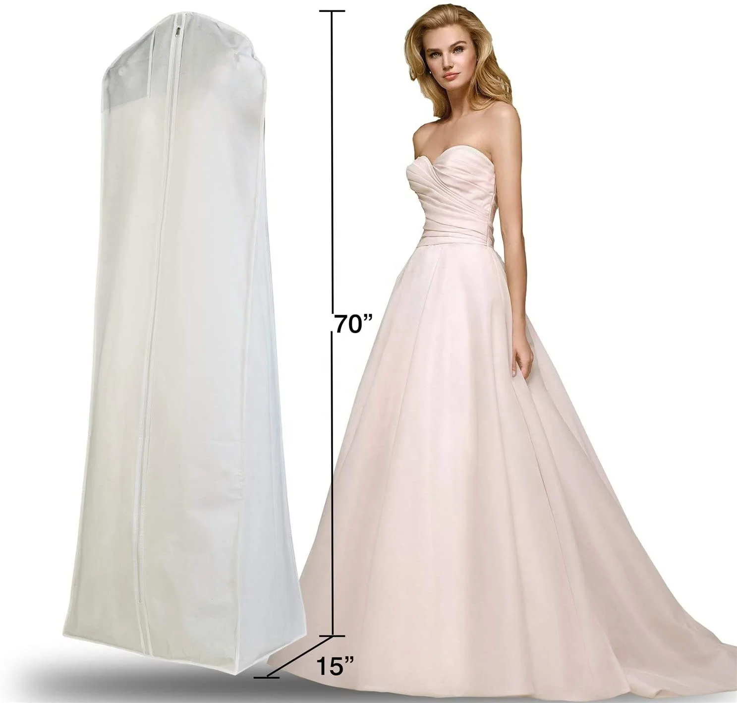 Dust Proof Storage Bag Garment Cloth Cover Bags Bridal Gown Wedding Dress PVC 