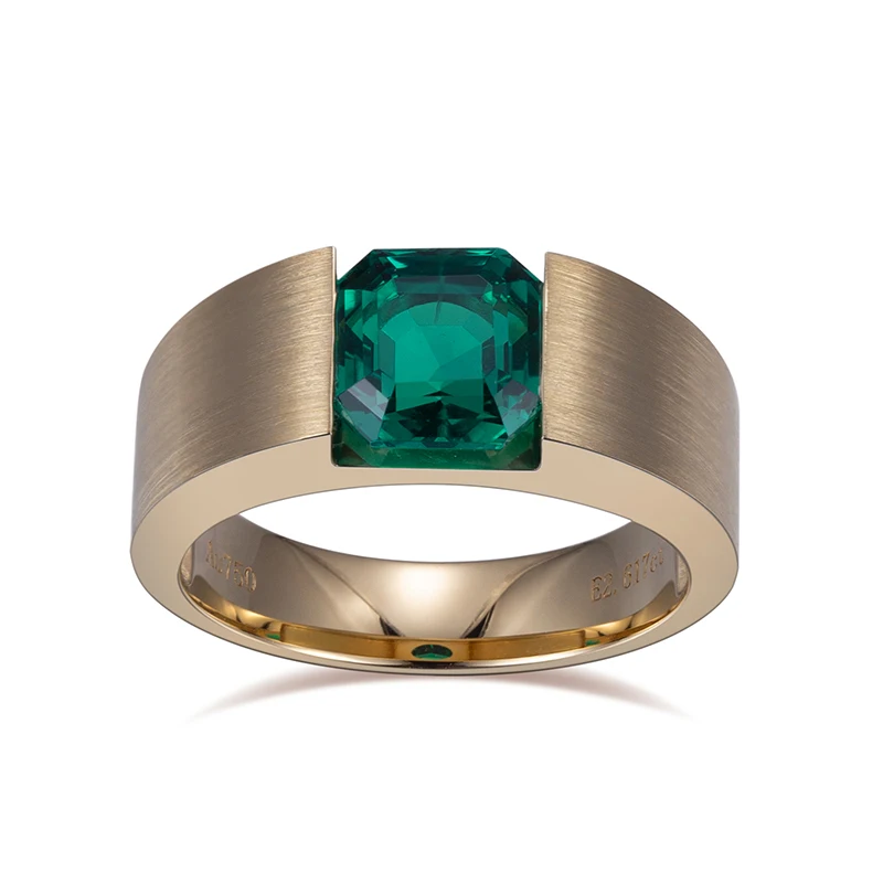 Classic Design Customized Men Ring 18K Columbia Emerald Ring