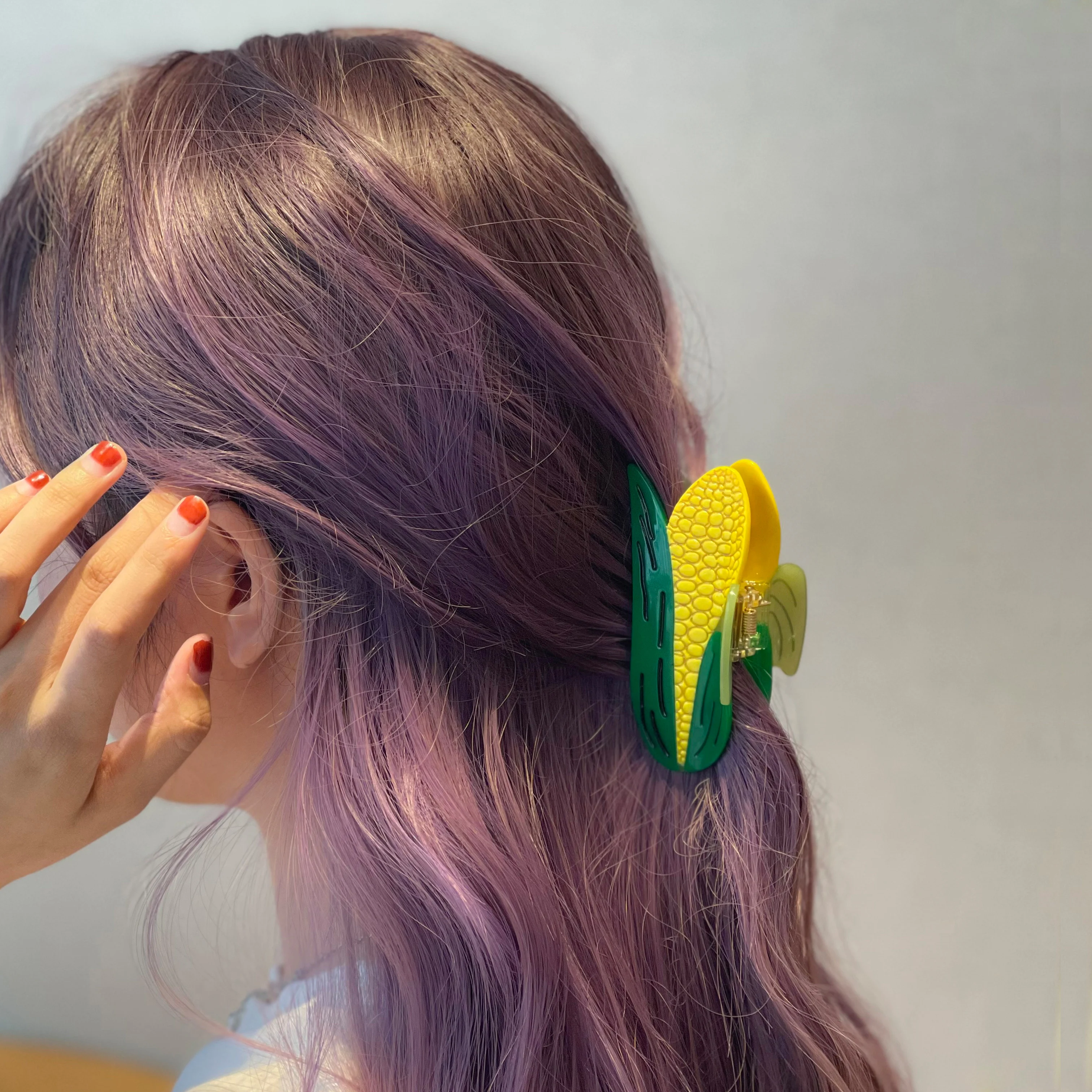 Bsci Factory Yhj Wholesale Custom Hair Accessories Cute Corn Claw Clips Acetate Hair Claw Clips