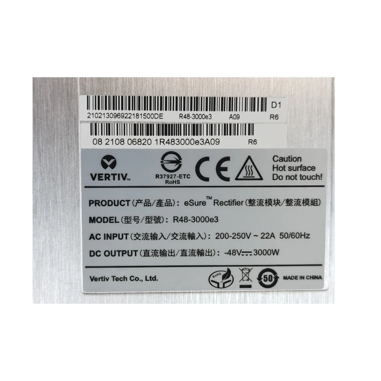 48v  Rectifier Module  48v 3000w Vertiv Emerson R48-3000e3  Telecom Power Supply 48V DC Telecom Rectifier