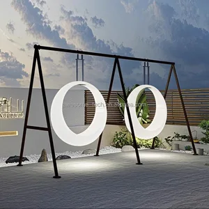 Plastic Outdoor Lighting Moon Shape Swing Stool Waterproof for Outdoor/park/backyard