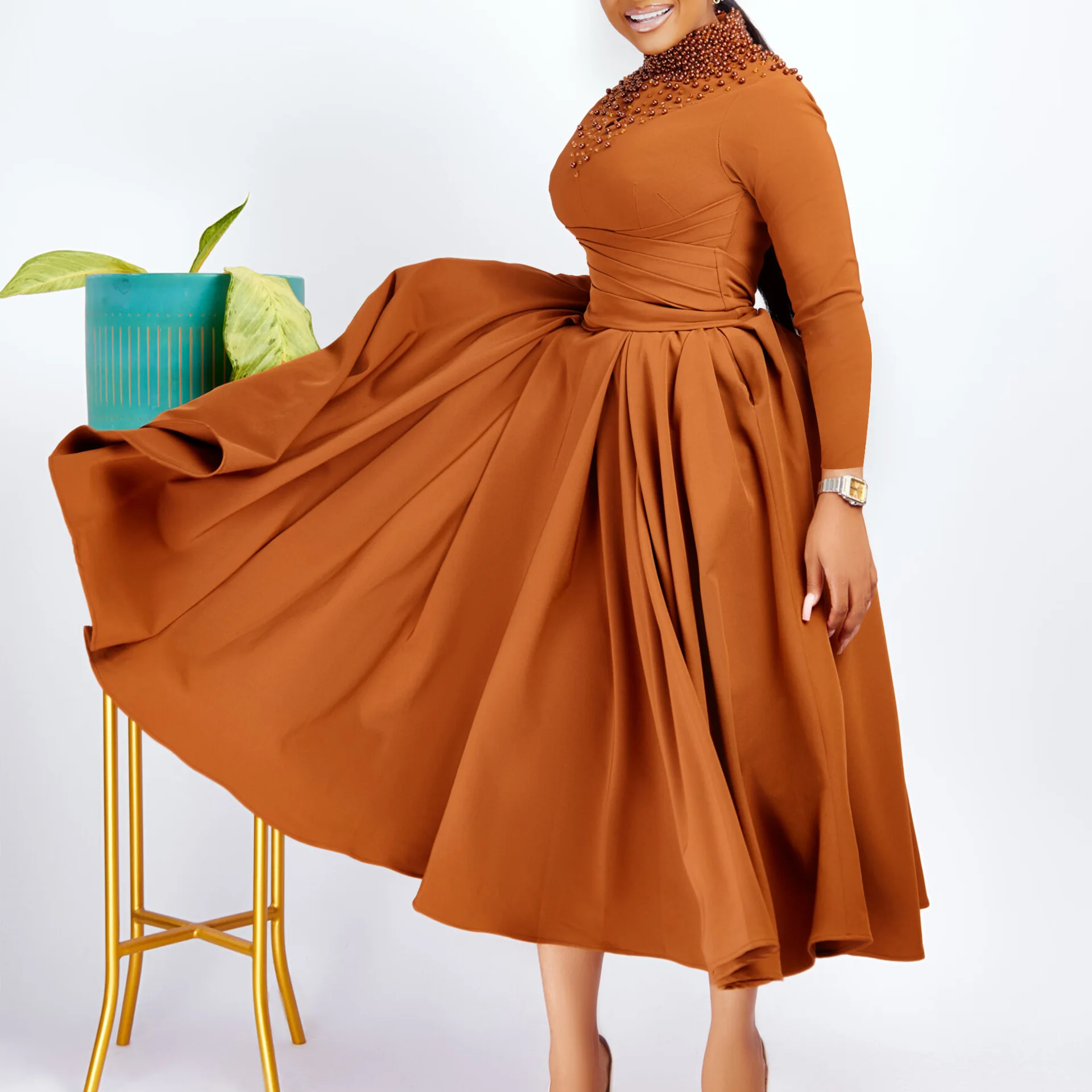 sachin and babi light blue dress Floral Plus Size Empire Waist Maxi Dress In BLACK main image 1