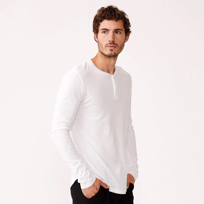 2021 New Design Mens Henley T Shirts 