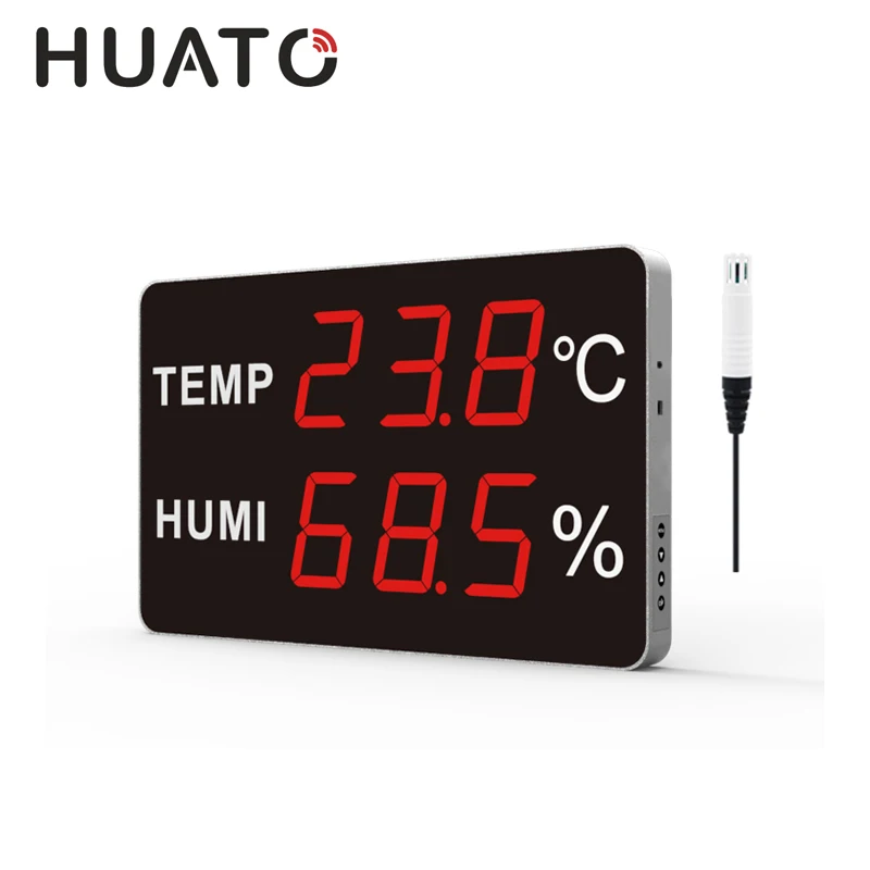 HUATO  PT100 Temperature Sensor Thermometer Board with Alarm High Temperature Data Logger