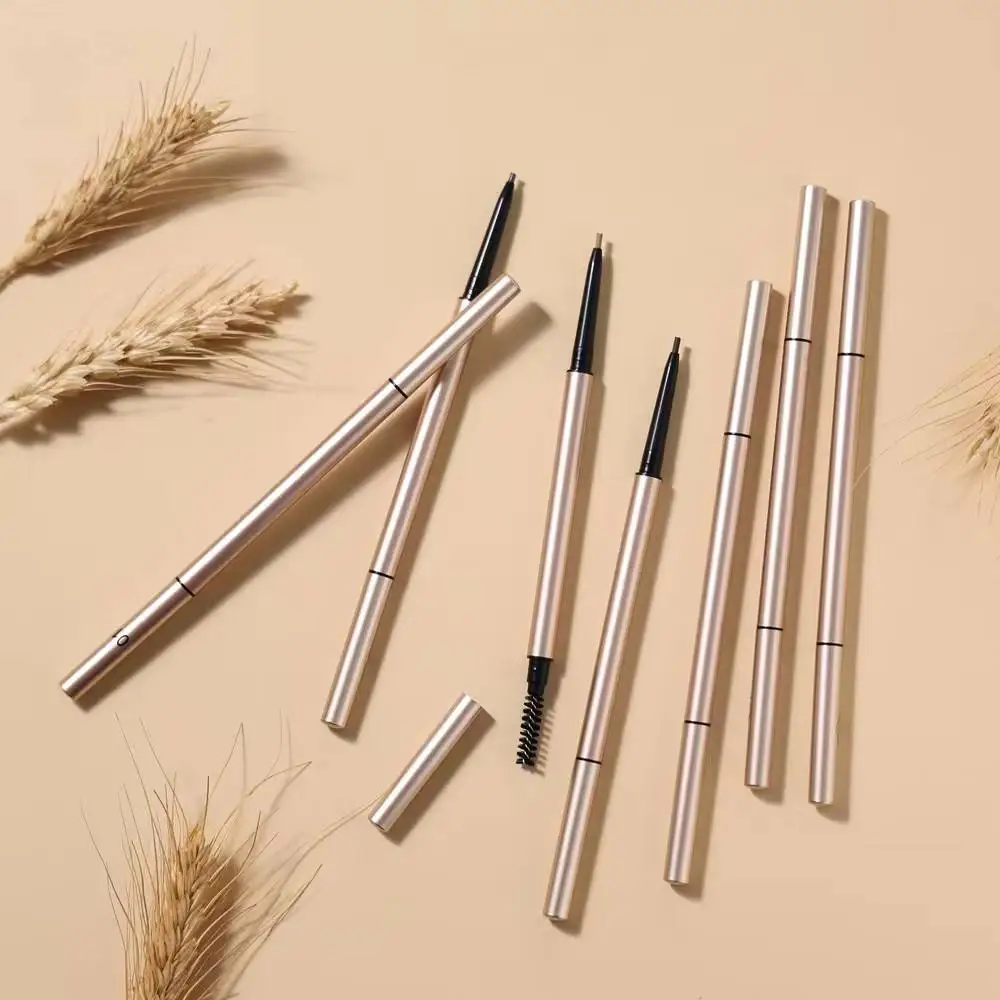 High Quality Double-Head Automatic Eyebrow Pencil New Arrival Gold Waterproof Private Label Chemical Makeup for Eye Use