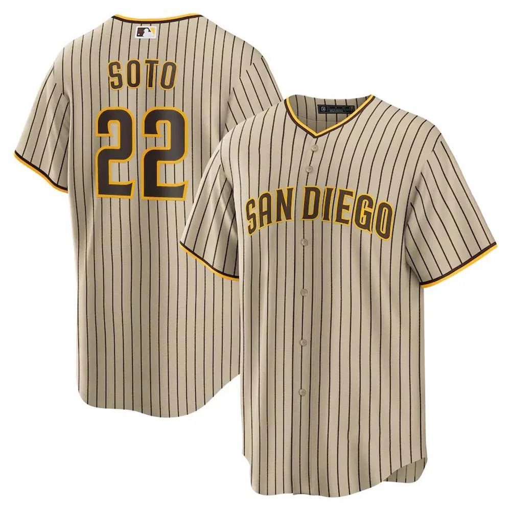 Wholesale 2022 Juan Soto 22# San Diego Padre Yellow Stripes White