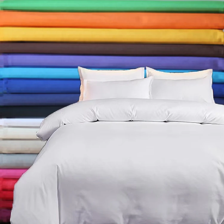 Microfiber Bedsheet Fabric Wholesale Solid Plain Dyed Woven Brushed